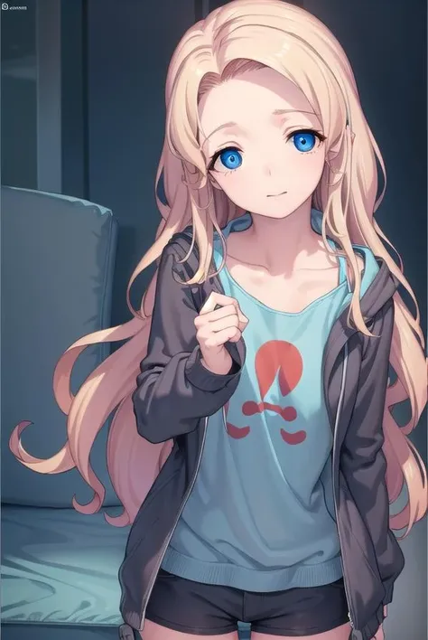 kurisukanan, <lora:kurisukanan-lora-nochekaiser:1>,
kurisu kanan, long hair, forehead, blue eyes, blonde hair,
BREAK long sleeves, collarbone, jacket, open clothes, shorts, hood, open jacket, short shorts, hood down, hooded jacket,
BREAK indoors,
BREAK looking at viewer, (cowboy shot:1.5),
BREAK <lyco:GoodHands-beta2:1>, (masterpiece:1.2), best quality, high resolution, unity 8k wallpaper, (illustration:0.8), (beautiful detailed eyes:1.6), extremely detailed face, perfect lighting, extremely detailed CG, (perfect hands, perfect anatomy),