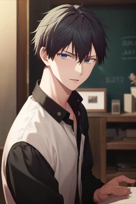 masterpiece, best quality, high quality, 1boy, solo, male focus, looking at viewer, upper body, <lora:uenoyama_ritsuka:0.70>, uenoyama_ritsuka