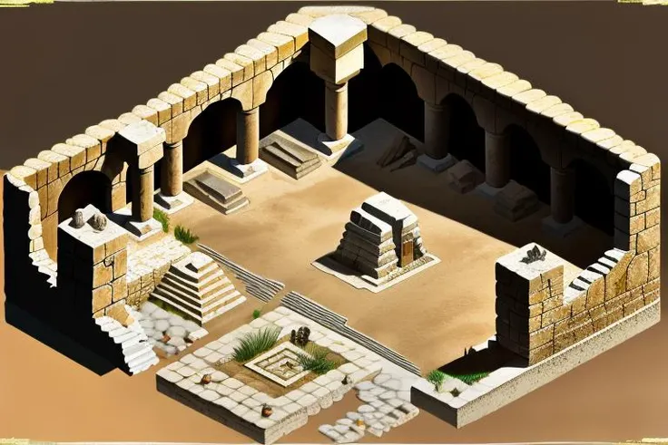 beautiful hyper detailed illustration,  quality, masterpiece, detailed,
 <lora:Isometricclas2-10:0.85>, isometricclas2nive
inside an undeground tomb, egypt, stone walls, rock,   statues
 style-hamunaptra