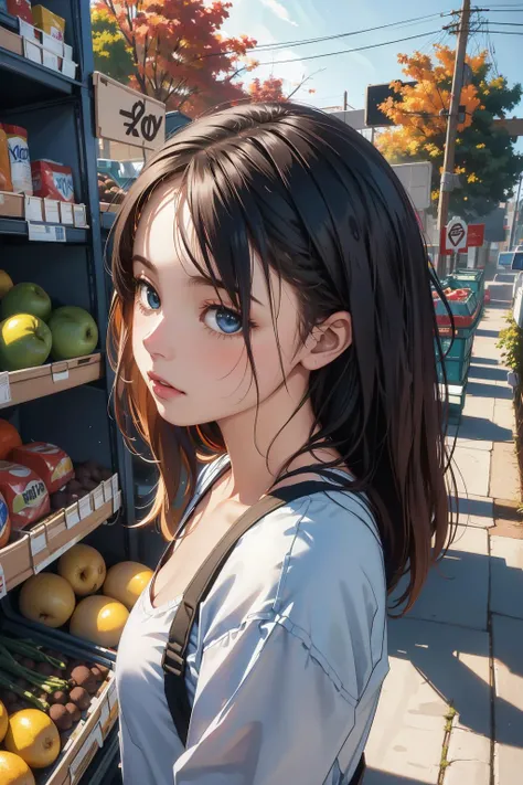 1girl, (by Nikolina Petolas:1.3) , studio wall Graffiti, epic Digital art, dark Renderman, (Blue theme:0.7) , behance, high angle shot of a Natural [Warrior|Insecure] ([Birman Cat:Grocery store:1]:1.3) , autumn background, Hesitant trees and Space in background, Hazy conditions, Panorama, Realistic, Lustful, Post-Punk, Accent lighting, 50mm, Film Washi, halation, overly complex style, professional, UHD
