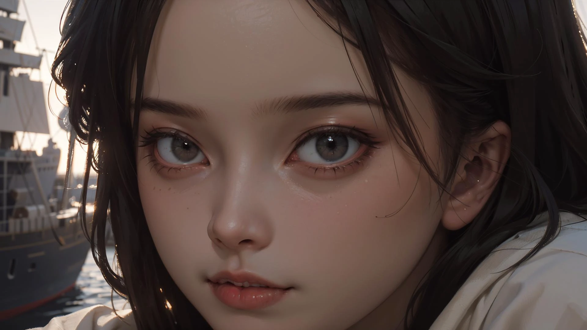 (ultra realistic,32k, masterpiece:1.2),(high detailed skin:1.1),( high quality:1.1),
intricate detail,
(detailed realistic background:1.3),
realistic lighting,
[cinematic lighting|sunset lighting],
hyperrealism,
soothing tones,
muted colors,
high contrast,
soft light,
sharp,
artistic photoshoot,
Ship