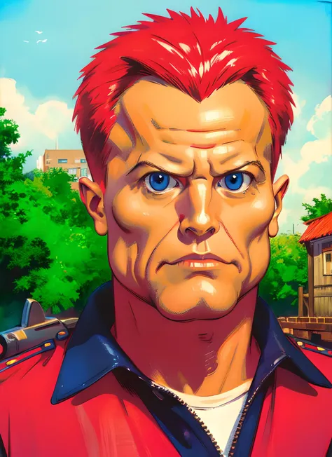 Captain_Pronin, 1man, highres, high quality, masterpiece, ultra-detailed, looking at viewer, manly,  <lyco:CCCPposter_v2.0_locon_noiseoffset_AdamW8bits:1.0>