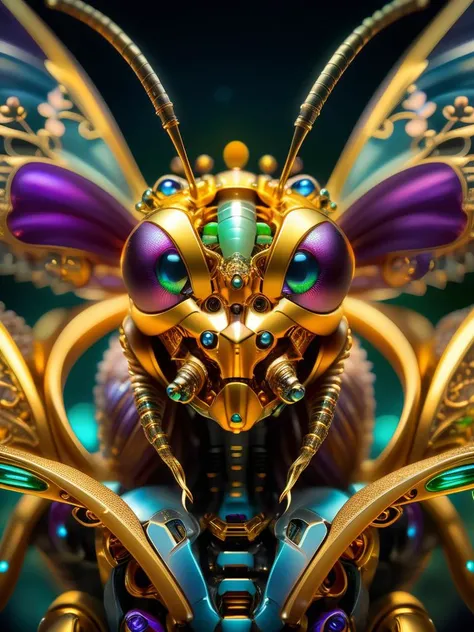 a HDR photograph of a Bee halo, intricate cyberpunk robot, highly detailed, soft bokeh, art by mooncryptowow and popular science <lora:wowifierXL:0.8>