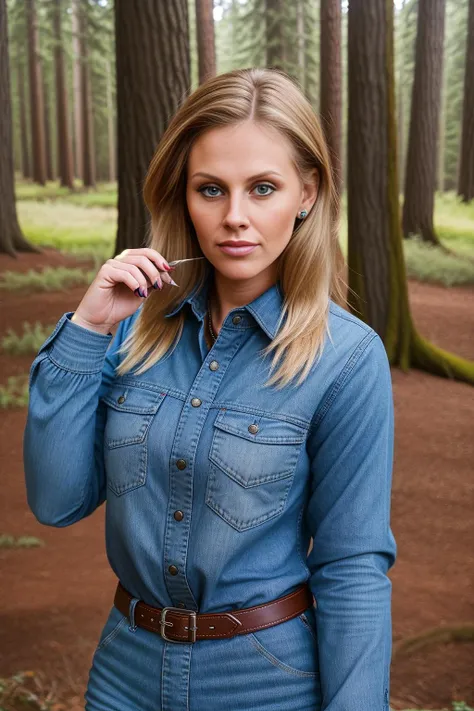 <lora:britteklund:1>portrait photo of britteklund, 23 year old decent woman, fully clothed,  camping in the woods, tack sharp, 4k, DSLR, flirting with the viewer