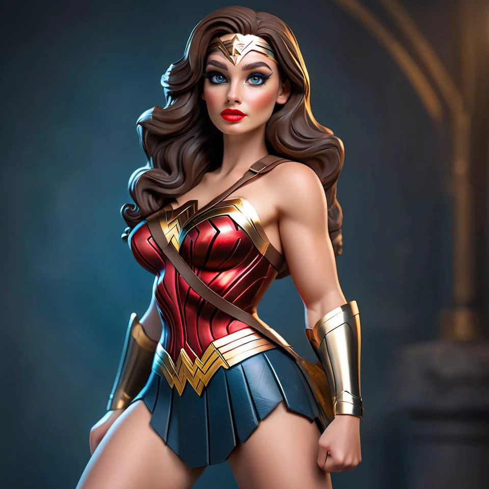 ((masterpiece)),(br1tneysp-130:0.98),sexy pose,curvy,thick thighs,<lora:ww_v1:0.6>,wonder woman,big breasts,narrow_waist,navel,looking up at viewer,realistic,high res,