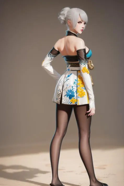 masterpiece, best quality,detailed face,1girl,solo,((full body)),looking at viewer,black pantyhose, slippers,standing, blue sky <lora:hutao_huazhi_v1:0.85>,Japanese Umbrella