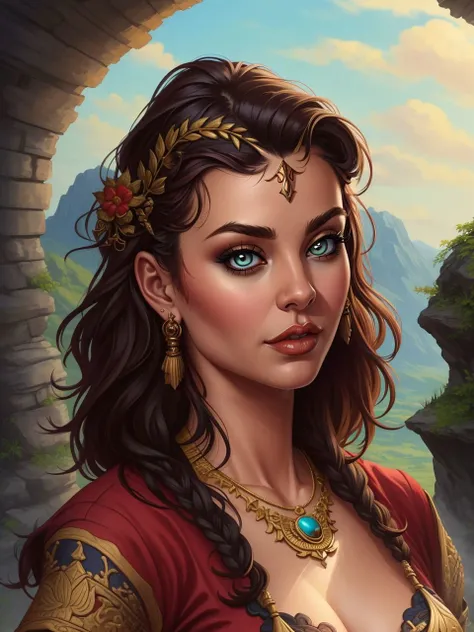 [Brittany Cartwright | Wendie Jo Sperber] , masterpiece, best quality, perfect eyes, detailed eyes, (style of fantasy:1.3) style,