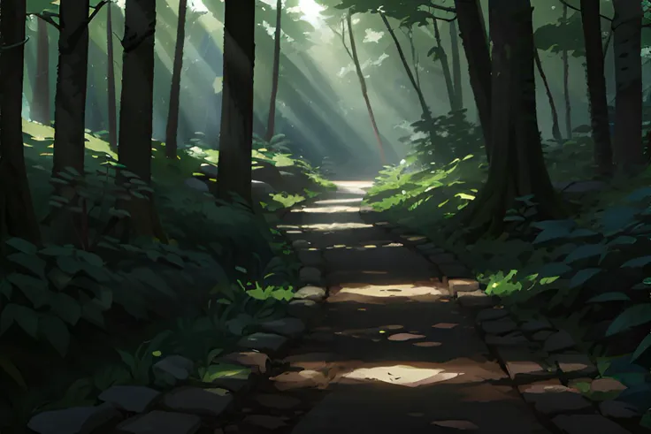 <lora:simplypaint:0.8>, forest trail, winding path, sunlight filtering through trees, nature walk, <clip:skip:2>, masterpiece, 8k, high resolution, shallow depth of field, sharp focus