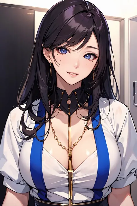 large Beautiful Korean kpop idol Woman, Body chain, beauty marks, background is Hospital, Visual novel, Happy, Hasselblad, telephoto lens, Hypersaturated,<lora:GoodHands-beta2:1>,