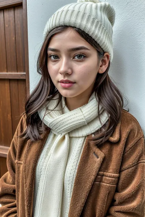 <lora:BunnyAyu_b2n5ya1:0.8>, medium shot, (masterpiece:1.2), (best quality:1.2), portrait photo of b2n5ya11girl, simple, homely, covered up, wearing multiple coats and sweaters, scarf, hats, multiple layers of clothes, standing, (detailed eyes:1.2), ultra detailed skin, detailed face, boring hair, light on face, realistic skin, close up, daytime, random poses, (ultra sharp image:1.2), realistic skin, realistic skin color, unsexy, nothing offensive that would trigger other members, don't want to start a fight or anything