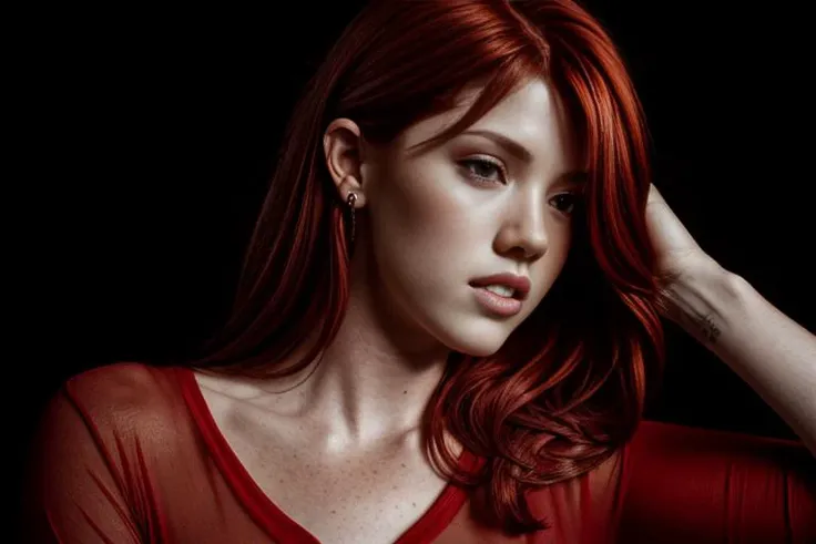 portrait of DEN_elle_alexandra wearing a plain top, [Red lighting], ((headshot)), clothes, dressed, plain top, top, shirt, t-shirt, face focus, black background, shadows, dramatic,
photorealistic, high detail, detailed, beautiful, <lora:epi_noiseoffset2:1> <lora:add_detail:1>
