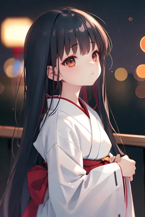 16k, highres, masterpiece, best quality,
cinematic film still,
1girl cute petite, miko, mysterious, (looking up:1.2), looking afar,
<lora:kamishiki-v3:0.8> kamishiki, very long hair, black hair, japanese clothes, hakama,,
shallow depth of field, vignette, highly detailed, high budget, bokeh, cinemascope, moody, epic, gorgeous,
film grain, grainy,