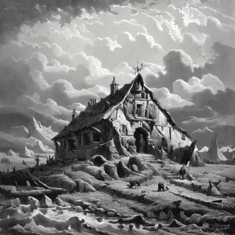 monochrome,grayscale,art by llbreton, <lora:LLBretonXL2:1>