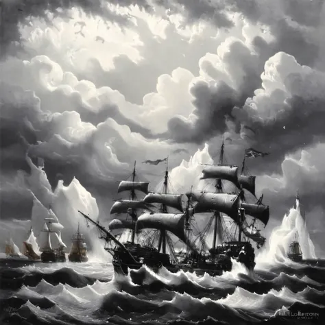 monochrome,grayscale,art by llbreton, <lora:LLBretonXL2:1>
