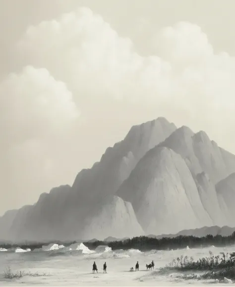 score_9, score_8_up, score_7_up, score_6_up, score_5_up, score_4_up, rating_safe,art by llbreton,monochrome,greyscale,landscape,outdoors, <lora:LLBretonPony:1>