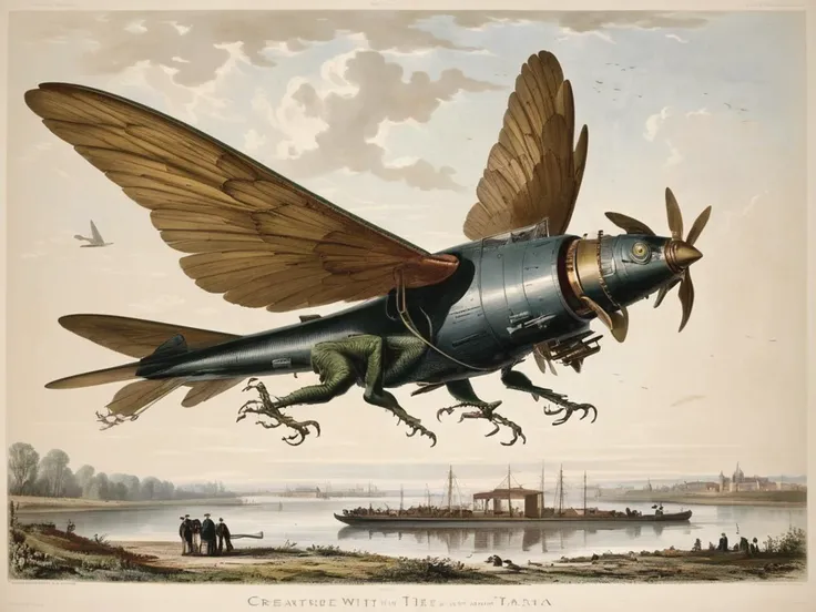 a creature with the body of a train and the head of a gigachad and the wings of an airplane,art by llbreton, <lora:LLBretonXL-000005:0.8>