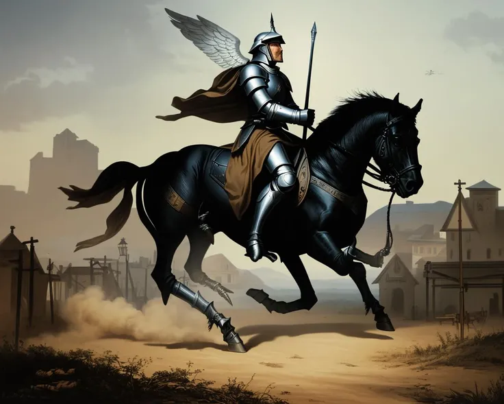 full body,an angelic knight riding an armored horse,art by llbreton, <lora:LLBreton15:1>