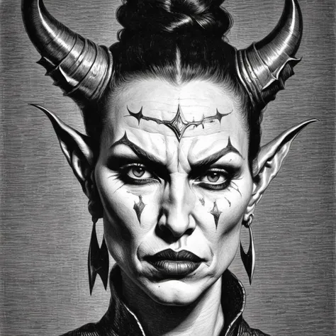 Ram tattoo neotraditionsl design 3 eyes 4 horns smoke evil bold.
