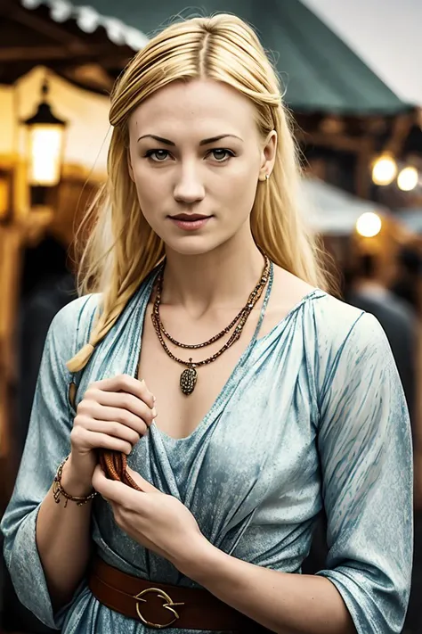 photo of (strah0vsky), 8k hdr full frame award winning photo, cover page, close-up, dimly lit, low light, dark, nighttime, midnight, moonlight, candlelight, soft light, rule of thirds, Sharp focus, Intricate, High Detail, dramatic, high-resolution scan, best quality, perfect, photography by ANNIE LEIBOVITZ, photography by STEVE MCCURRY , photography by GREG GORMAN, ethereal, magical, legend, mythical, fantasy, bright eyes, fair complexion, pale skin, smirking, sly smile, no makeup, bead necklace, jewel necklace, jewelry, ornate crystal pendant, bracelets, beaded belt, dirty, poor, peasant, wearing tattered robes, crowded medieval town market at night, oil lantern in the background