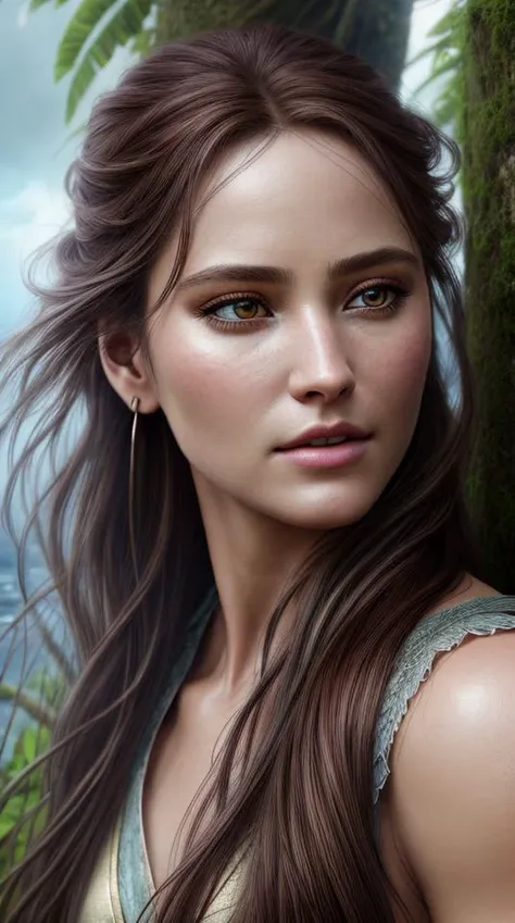 Hyperrealistic art portrait photo of a pirate, jungle ruin, daytime 8k dslr photograph with film grainred moon, stormy sea, lightning, fire, ice, flowers, horse Digital art by Rain, action-packed, dynamic pose, raw image, best quality, atmospheric scene, (detailed beautiful face, detail skin texture, ultra-detailed body:1.1),diffuse lighting, natural soft colors, hyper-realistic, . Extremely high-resolution details, photographic, realism pushed to extreme, fine texture, incredibly lifelike