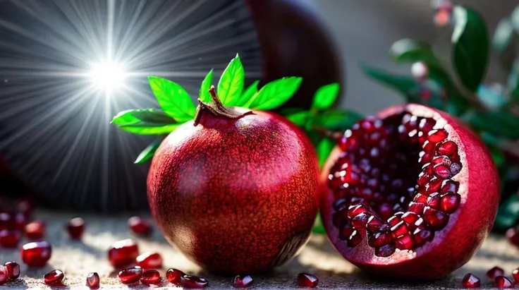 ((masterpiece:1.3,concept art,best quality)),crushed pomegranate and and clock, droplets, (macro: 0.9), sunlight, fantasy art, dynamic composition, dramatic lighting, epic realistic, award winning illustration
