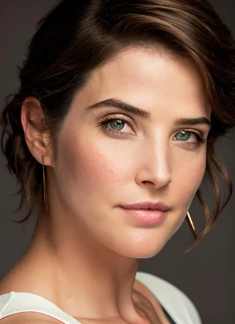 portrait of Cobie Smulders, epic (photo, studio lighting, hard light, sony a7, 50 mm, matte skin, pores, colors, hyperdetailed, hyperrealistic) <lyco:Cobie Smulders:1.0>