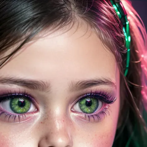 RAW image, 1eye, (closeup eye: 1.6), little girl's eyes, (perfect detailed eyes: 1.2), (synthwave: 1.3), synthetic wave, (deep eyes), (green and crimson eyes), diffuse lighting, natural soft colors, hyperrealistic, photo <lyco:locon_jennaortega_v1_from_v1_64_32:1>