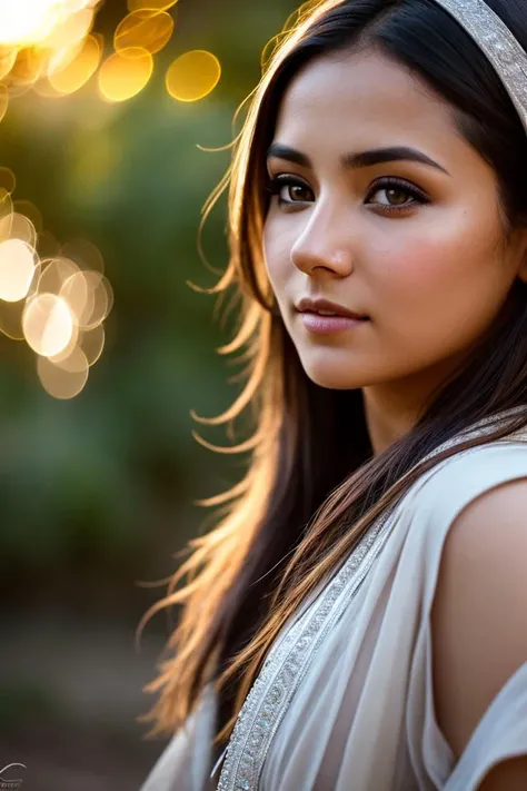 HDR 4K, Portrait Photography, closeup sydeboob, (detailed beautiful face, detail skin texture, ultra-detailed body:1.1), diffuse lighting, natural soft colors, hyperrealistic, (rutkowski), realistic photo, (masterpiece)+, (best quality)+, (intricate detail)+, (detailed face)+, sunset, (female bedouin shaman in a trance)++, campfire, embers, depth of field, bokeh, lens flare, camera artefacts, motion blur, slow shutter speed, film still, epic theme, HDR, 4k, imax camera