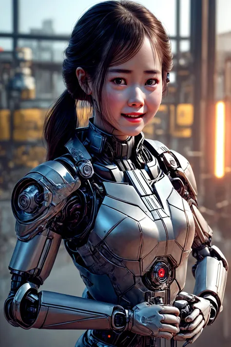 (AIDA_tamicat:1.01) as cute mecha girl <lora:mecha_20230530090512:0.4>, cyborg, android, beautiful girl, pretty face, tan skin, mechanical arms, (happy:1.3), funny, smiling, flirting, sexy, street photography, night, abandoned chemical factory plant, glowing radioactive wastes, cyberpunk, trending on artstation, photorealistic, professional photography, kkw-ph1, hanfu <lora:SBGF:0.3>, <lora:tangbohu-detailer_1.0:1>