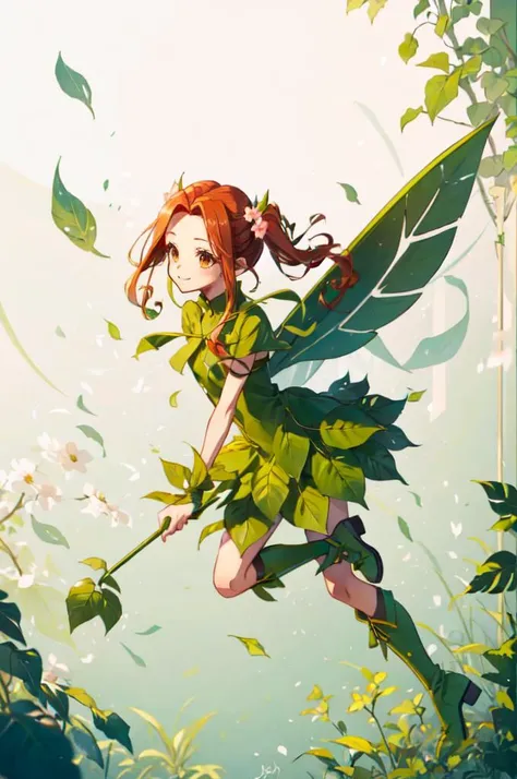 smile, <lora:LoRA_Mimi:1> blonde hair, brown hair, red eyes, brown eyes, <lora:mahoushoujo_cpt_v01:1> mahoushoujo, fairy, <lora:LeafArt_v1_R32:1> leafart, leaf <lora:digimon_lillymon:0.2> digimon_lillymon, lillymon, boots, detached sleeves, dress, pink dress, fairy, flower, green footwear, green sleeves, hair vines, knee boots, leaf wings, petals, pink dress, plant girl,, ultra detailed, masterpiece, best quality, aesthetic, detailed,