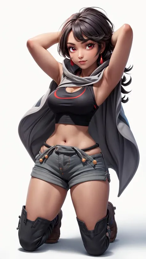 Momo yayorozu, big cleavage, bikini, barefoot, full body, huge bust, standing, eye contact, looking at viewer, seductive grin