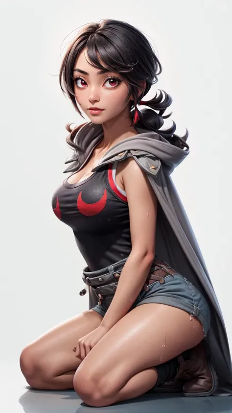 NSFW, Boobs, Full Body 3D Artwork! ! action figure girl, Very good figure, pop mart toy, (Naked )blind box toys, mockup, Full body, animesque, 3D Artwork, OC rendering, high detailing, Bright, Studio Lighting :1, shy, blush stickers, shy, blush, tearing up, black hair, short ponytail, embarrassed, C4D, blender, masterpiece