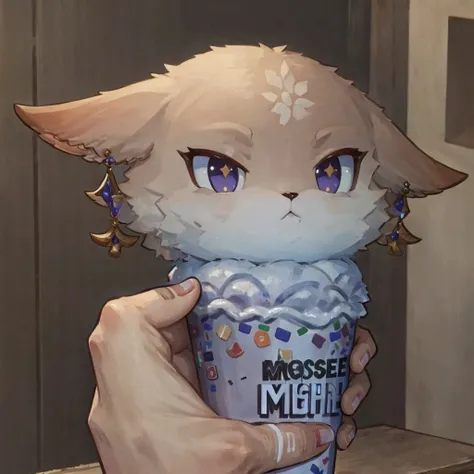 (masterpiece,best quality, high resolution:1.3), <lora:YaeMikoFox:1>, <lora:concept_grimaceshake:0.8>, YaeMikoFox holding grimaceshake, detailed face, detailed eyes parted lips, slight grin,