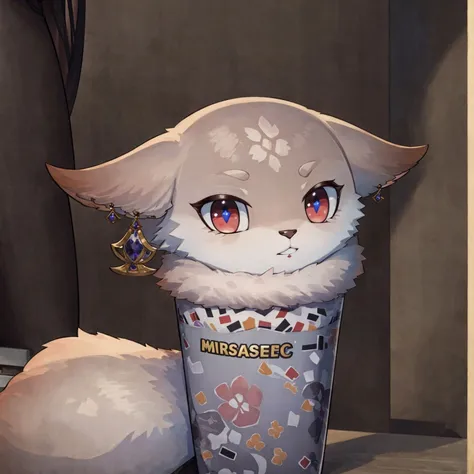 (masterpiece,best quality, high resolution:1.3), <lora:YaeMikoFox:1>, <lora:concept_grimaceshake:0.8>, YaeMikoFox holding grimaceshake, detailed face, detailed eyes parted lips, slight grin,