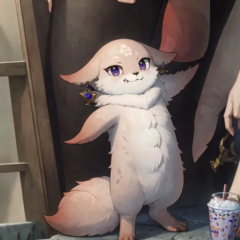 (masterpiece,best quality, high resolution:1.3), <lora:YaeMikoFox:1>, <lora:concept_grimaceshake:0.8>, YaeMikoFox holding grimaceshake, detailed face, detailed eyes parted lips, slight grin,