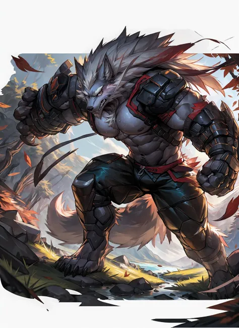 huge muscle bear, muscular beast, frost, roar, corruption, demon lord, aggresive