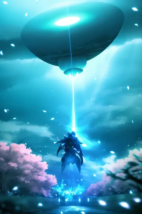 masterpiece, best quality, light particle, depth of field, field, scenery, fantasy, blue light, (far away:1.1), no humans, pastel colors, chromatic aberration abuse, glow in the dark
dark ,cloudy sky, space, red aura, aura, cinematic, dark atmosphere, night , dark hole, glowing eyes, red light, illumination, sword, floating object, monster, fighting stance, light rays,
eye in the sky, (grass:0.9), falling petals,