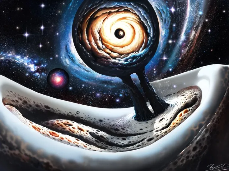 ((best quality:1.7)),((masterpiece)),((realistic:1.7)),Whirlpool Galaxy,big black hole in endless space sucking planets epic effects,, (intricate details:1.12), hdr, (intricate details, hyperdetailed:1.15), long exposure style, (Surrealism), dreamlike , distorted , abstract , symbolic