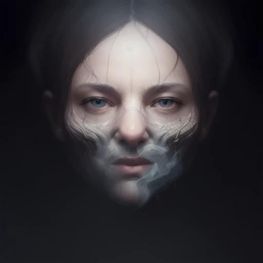 a face emerges from the smoke, unreal engine, cozy interior lighting, art station, detailed digital painting, cinematic, charact