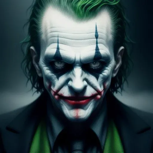 Joker in the fog, ultra realistic, concept art, intricate details, creepy, highly detailed, photorealistic, octane renderer, 8 k
