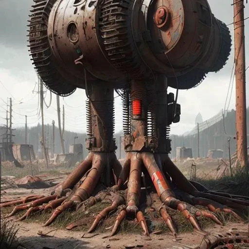 stalenhag, close up, old destroyed parts of rust atom nuclear reactor, sci-fi, knots colorfully raw surface, smooth round shapes, cyberpunk, hdr, 8k, 4k, octane renderer, huge detailed, artstation