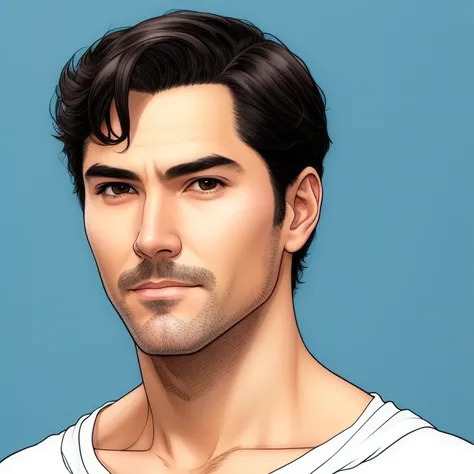 portrait a man, artwork by artist Frank Cho