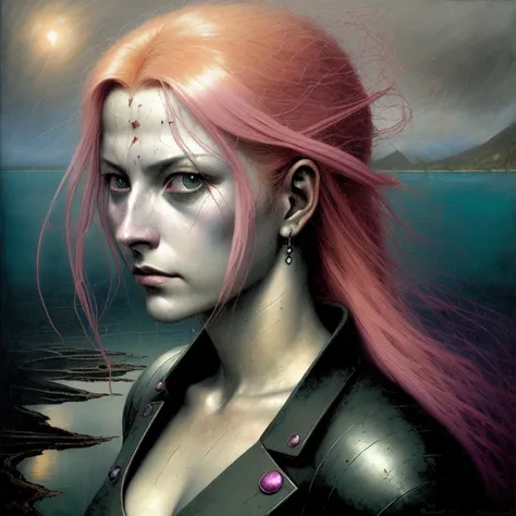 Quistis Final Fantasy 8
ballpoint pen drawing flashing dry suspension oil spheroid of a Nephilim Figurative portrait concrete textured Chrome Rusty MS-Paint acrylic impasto penknife Crimson Pink Fuchsia Blue nacreous clash color collage
Gorgeous Woman with long silvery hair standing near a lagoon
exterior moonladen lagoon atmosphere location locale
grisaille brunaille Chiaroscuro sfumato impasto
Odd Nerdrum Grimshaw Gerald Brom Alexandros Pyromallis