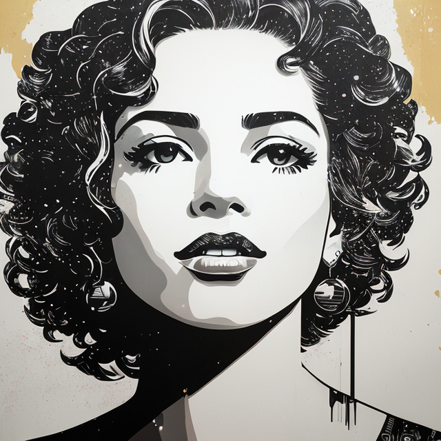 A close up of a painting of a woman with a black and white face - SeaArt AI