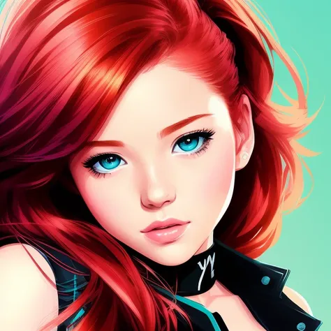 by Jim Mahfood, redhead teen girl
scenery, color grading, elegant, hdr, cell shaded, studio quality