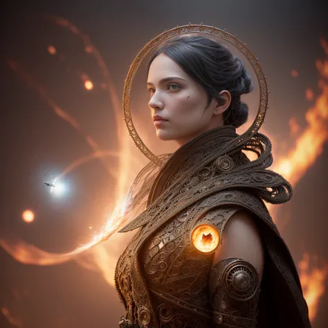 gentle light, model photo production,he pyromancer of the twenty-first century a fiery black hole, ((intricate details)), hdr, ((intricate details, hyperdetailed)), art by greg rutkowski and artgerm, soft cinematic light, adobe lightroom, photolab, hdr, intricate, highly detailed, ((((depth of field))))