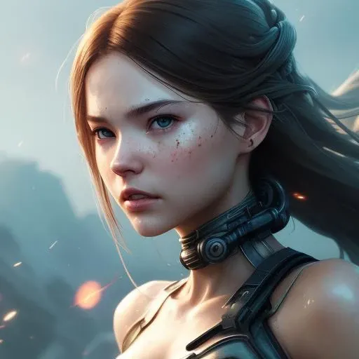 close-up macro portrait of the face of a beautiful princess, epic angle and pose, symmetrical artwork, 3d with depth of field, blurred background, cybernetic jellyfish female face skull phoenix bird, translucent, nautilus, energy flows of water and fire. a highly detailed epic cinematic concept art CG render. made in Maya, Blender and Photoshop, octane render, excellent composition, cinematic dystopian brutalist atmosphere, dynamic dramatic cinematic lighting, aesthetic, very inspirational, arthouse. y Greg Rutkowski, Ilya Kuvshinov, WLOP, Stanley Artgerm Lau, Ruan Jia and Fenghua Zhong