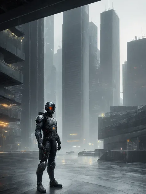 hyperrealistic acsonometric dark photoshot of  (((full body))), (( s.w.a.t)), mask, helmet, black glasses, M16, agressive view, acsonometric pose, ((futuristic minimalistic wet city architecture background)), overdetailed texture, hdr+, 8k, QHD, backlighting, glow, unreal engine, dynamic lighting, beautyfull refraction, ((low-key lighting, dimly light)), (vignette), (((intricate armor electric components covering surface texture ))), (((panorama view)))