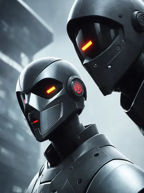 ((futuristic architecture, strong geometry, wet city background)), hyperrealistic dark photoshot of pole, strong symetric cyborg weared scary mask, posing, agressive face, acsonometric view aspect, ((close up)), armored skin, complicated armor texture, overdetailed texture, hdr+, 8k, QHD, backlighting, glow, unreal engine, dynamic lighting, beautyfull refraction