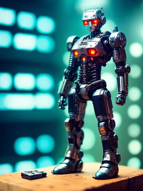 a cute [kitten:terminator:0.1] made out of metal, cyborg, cyberpunk style, ((intricate details)), hdr, ((intricate details, hyperdetailed)), cinematic shot, vignette